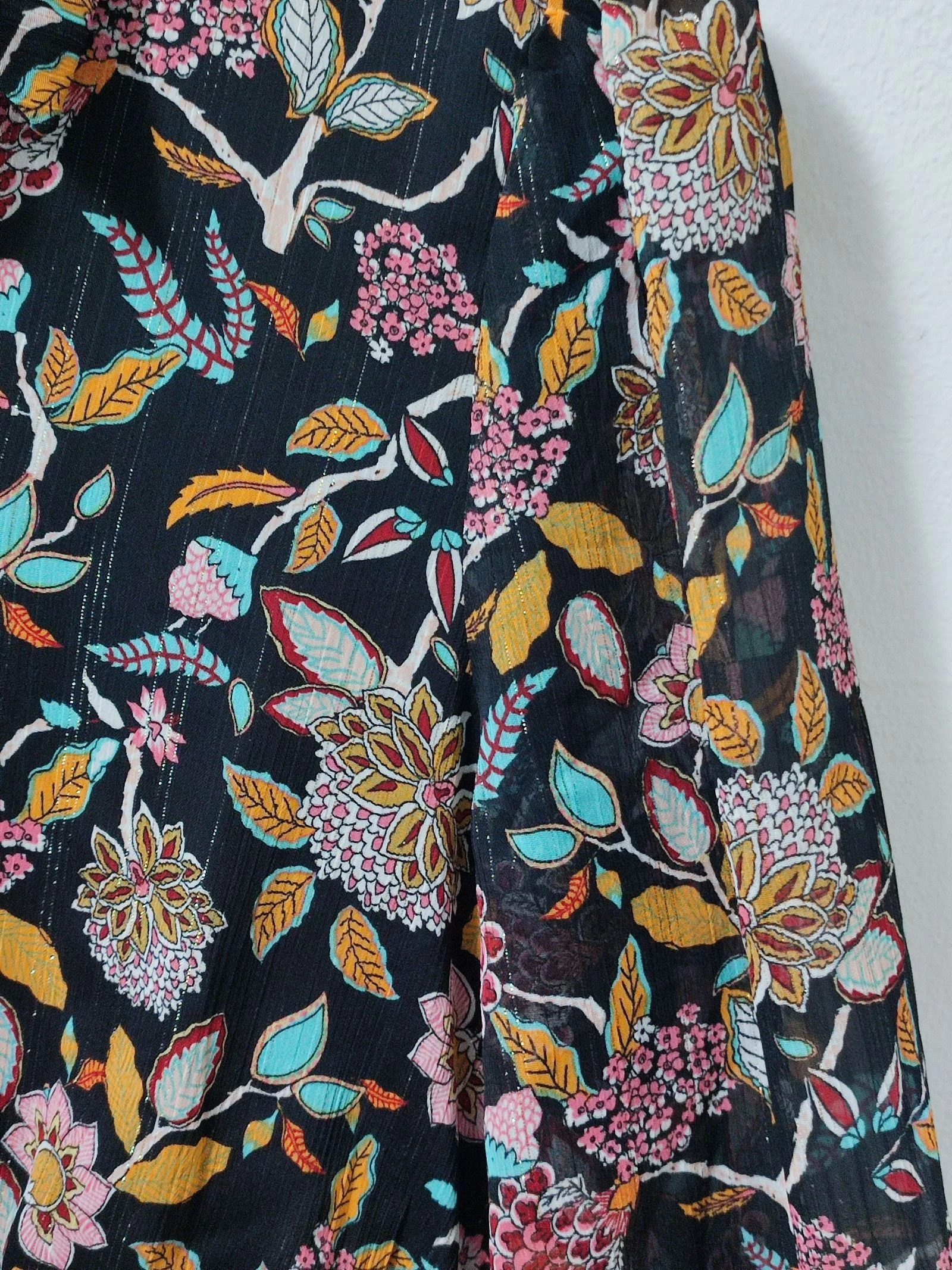 Desigual Boho Floral Lurex Jurk Maat M - Vintage Stijl – photo 4